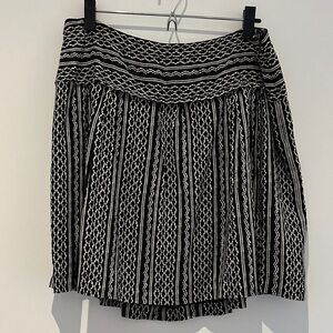 Madewell Black and White Geometric Mini Skirt